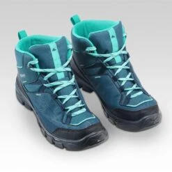 Quechua Chidren's Waterproof Walking Shoes - MH120 MID Turquoise - Size 3-5 -Quechua chidrens waterproof walking shoes mh120 mid turquoise size 3 5 3
