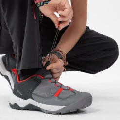 Quechua Children's Hiking Boots With Quick Lacing System Size 2½ To 5 -Quechua childrens hiking boots with quick lacing system size 2 to 5 grey 5