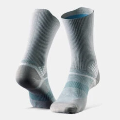 Quechua Hiking Socks - Hike 520 Double Highx 2 Pairs -Quechua hiking socks hike 520 double high grey x2 pairs 1