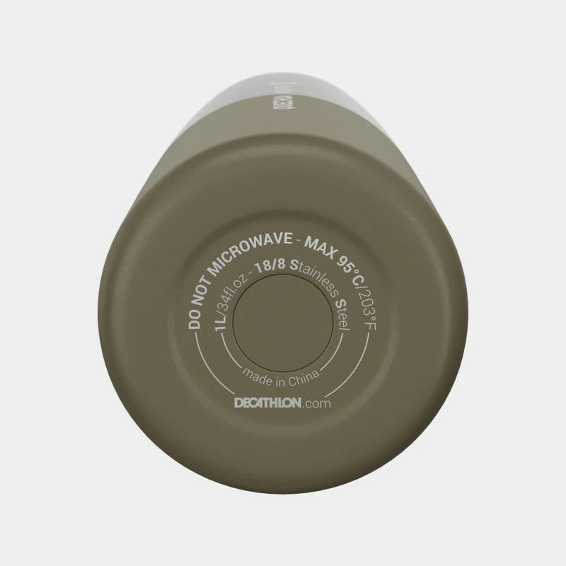 Quechua Isothermal Stainless Steel Hiking Flask MH500 1 L Khaki 12 Quechua Isothermal Stainless Steel Hiking Flask MH500 1 L Khaki - Image 10