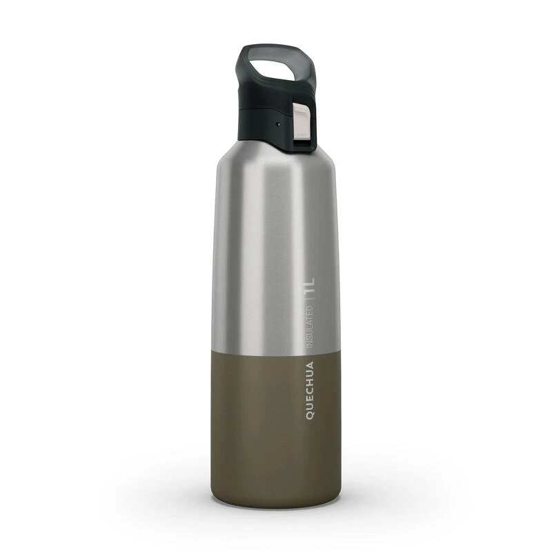 Quechua Isothermal Stainless Steel Hiking Flask MH500 1 L Khaki 3 Quechua Isothermal Stainless Steel Hiking Flask MH500 1 L Khaki