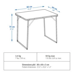 Quechua FOLDING CAMPING TABLE – 2 TO 4 PEOPLE -Quechua k4080b7028c9fd78111c4dd7a6ae13060