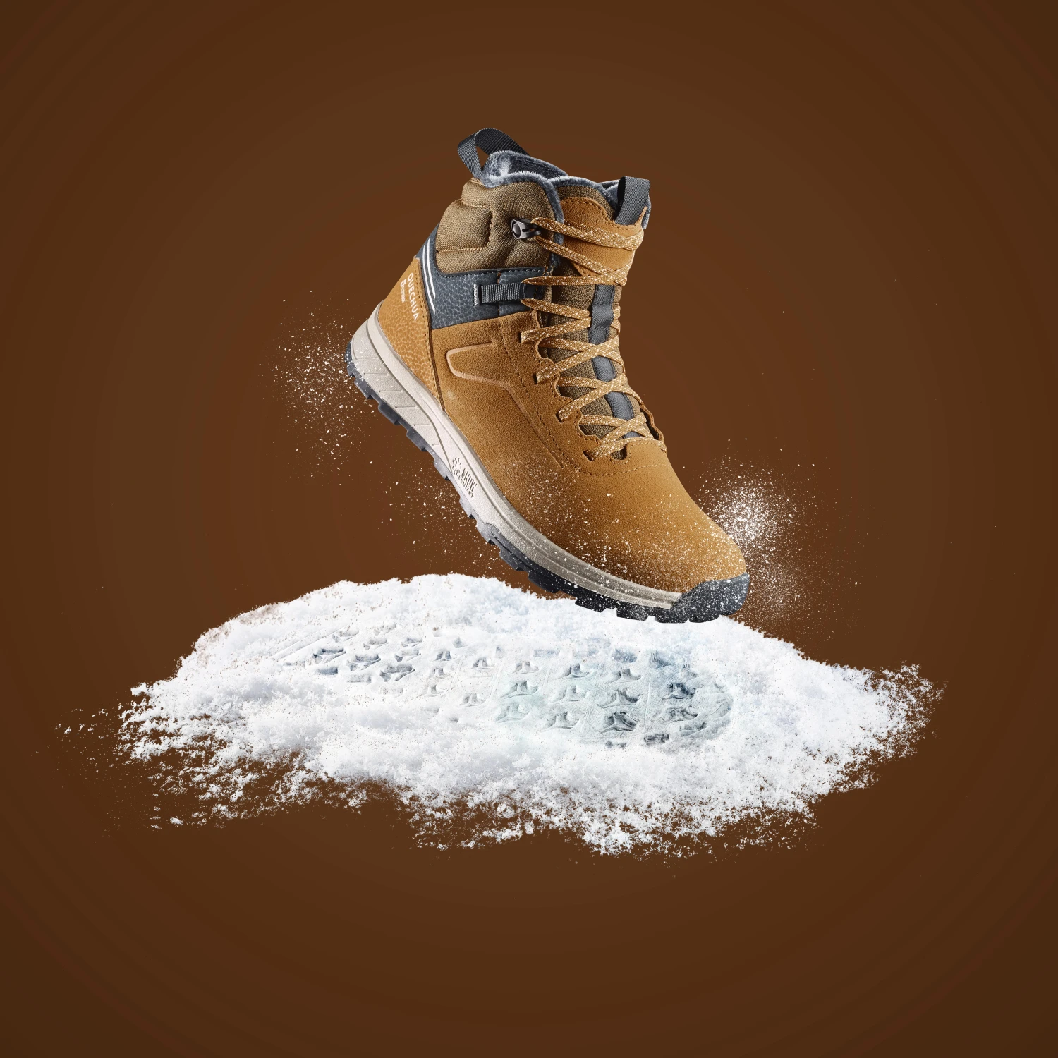 Quechua Kids' Warm And Waterproof SH500 Lace-up Leather Hiking Shoes - Size 2.5 4 Quechua Kids' Warm And Waterproof SH500 Lace-up Leather Hiking Shoes - Size 2.5 - Image 2