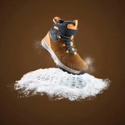 Quechua Children's Warm Waterproof Hiking Boots - SH500 Leather Velcro - Size 7 -Quechua k55a16fb03d8f6685f18a997db6cdf021