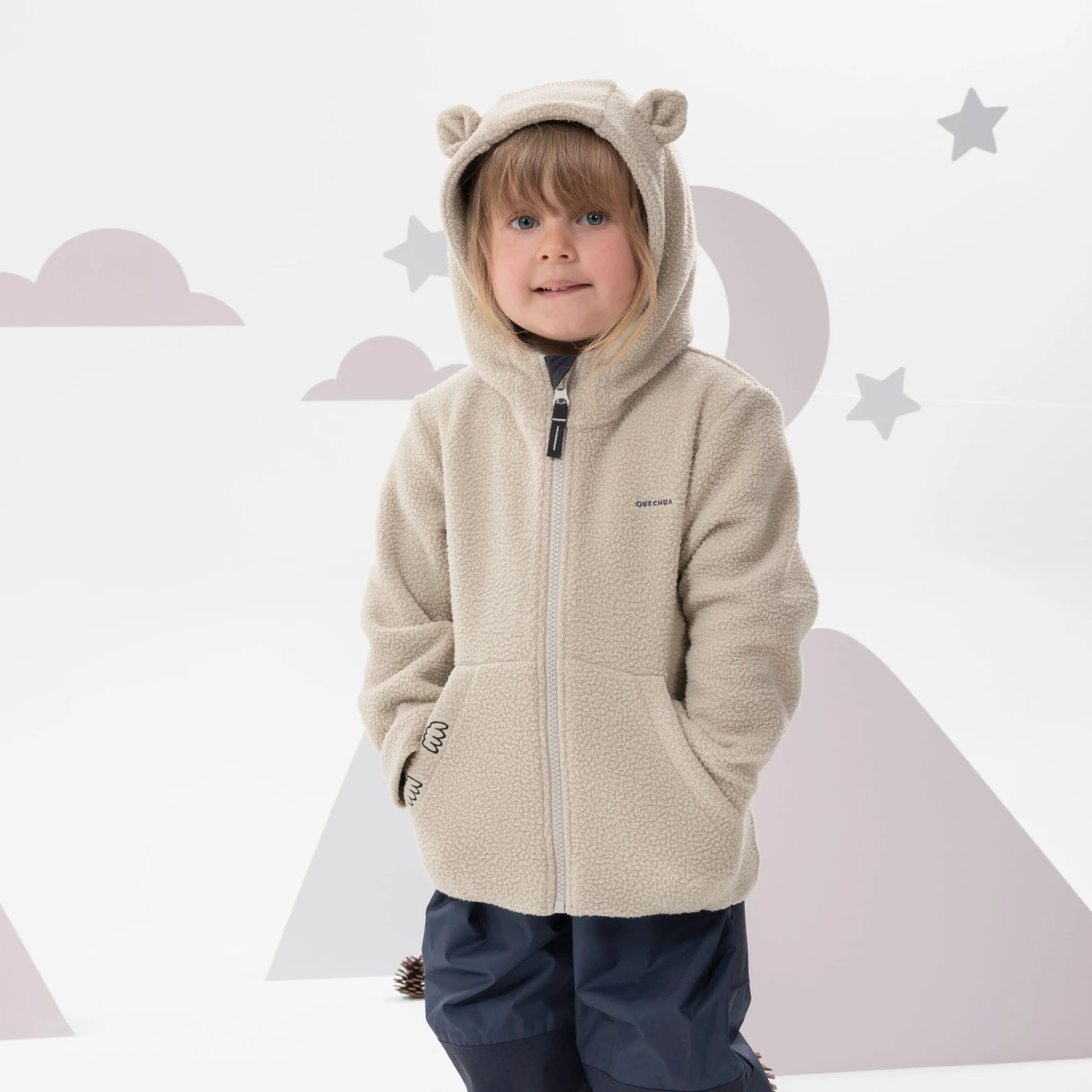 Quechua Kids' Hiking Fleece - MH500 KID Beige - Ages 2 11 Quechua Kids' Hiking Fleece - MH500 KID Beige - Ages 2 - Image 9