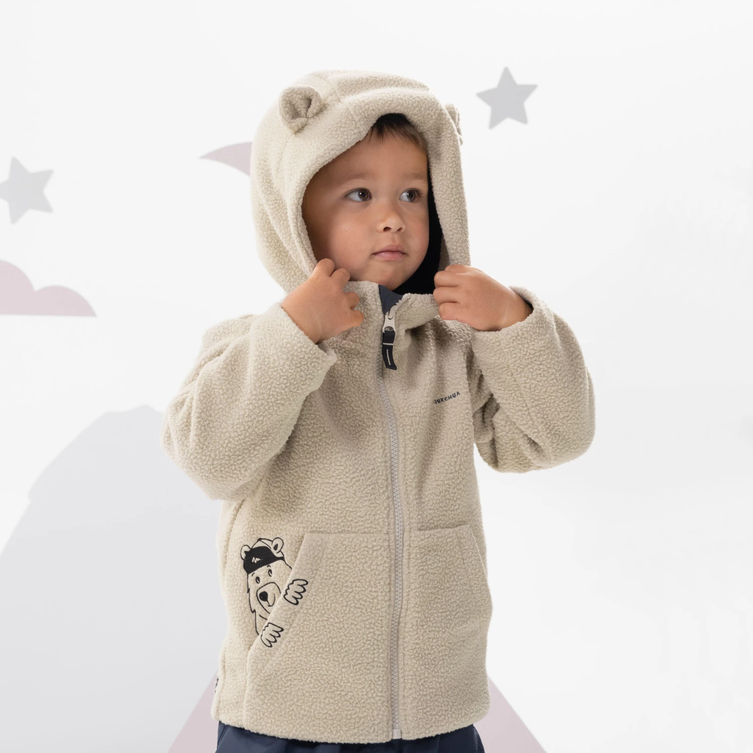 Quechua Kids' Hiking Fleece - MH500 KID Beige - Ages 2 10 Quechua Kids' Hiking Fleece - MH500 KID Beige - Ages 2 - Image 8