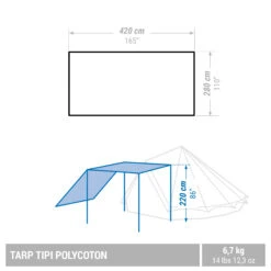 Quechua CAMPING TARP - TEPEE POLYCOTTON - 6 PERSON -Quechua ke30b7f3a23affb145c4ab3ef67f6c363