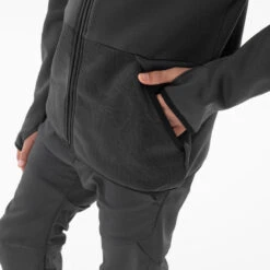 Quechua Hike 550 Boy's Hiking Fleece Jacket -Quechua kids hiking fleece jacket mh500 aged 7 15 black grey 7