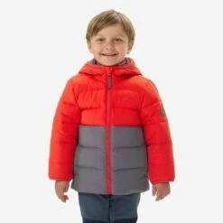 Quechua Kids’ Hiking Padded Jacket - Aged 2-6 -Quechua kids hiking padded jacket aged 2 6 orange and grey 2