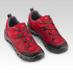 Quechua Kids' Low Lace Up Hiking Shoes MH120 Size 35-38 -Quechua kids low lace up hiking shoes mh120 size 35 38 red 3