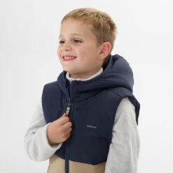 Quechua Kids’ Padded Hiking Gilet - Aged 2-6 - Beige And Blue -Quechua kids padded hiking gilet aged 2 6 beige and blue 5