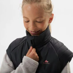 Quechua KIDS’ PADDED HIKING GILET - HYBRID AGED 7-15 -Quechua kids padded hiking gilet hybrid aged 7 15 grey 5