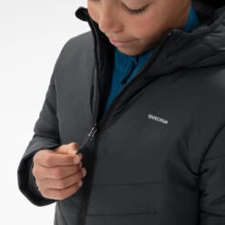 Quechua KIDS’ PADDED HIKING JACKET - AGED 7-15 - HYBRID -Quechua kids padded hiking jacket aged 7 15 hybrid black 5