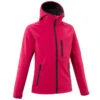 Quechua KIDS’ SOFTSHELL HIKING JACKET - MH550 Aged 7-15 - RASPBERRY -Quechua kids softshell hiking jacket mh550 aged 7 15 raspberry