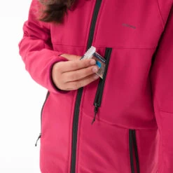 Quechua KIDS’ SOFTSHELL HIKING JACKET - MH550 Aged 7-15 - RASPBERRY -Quechua kids softshell hiking jacket mh550 aged 7 15 raspberry 8