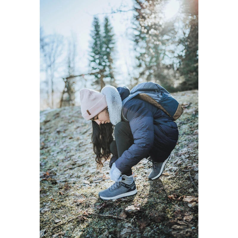 Quechua Kids' Warm And Waterproof SH500 Lace-up Leather Hiking Shoes - Size 2.5 - 5.5 4 Quechua Kids' Warm And Waterproof SH500 Lace-up Leather Hiking Shoes - Size 2.5 - 5.5 - Image 2