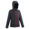 Quechua Kids Waterproof Hiking Jacket - MH550 Black -Quechua kids waterproof hiking jacket mh550 black