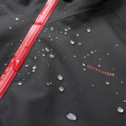 Quechua Kids Waterproof Hiking Jacket - MH550 Black -Quechua kids waterproof hiking jacket mh550 black 2
