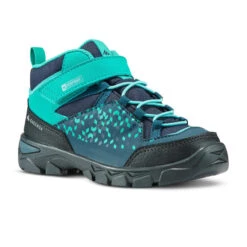Quechua Kids’ Waterproof Hiking Shoes - MH120 MID 28 TO 34 - Turquoise