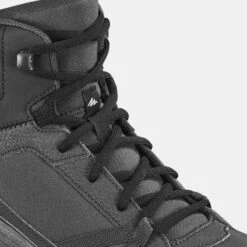 Quechua Men's Walking Boots - NH100 Mid - Black -Quechua mens walking boots nh100 mid black 7