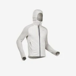 Quechua Men’s Warm Jacket For Fast Hiking FH 900 Hybrid - Light Grey