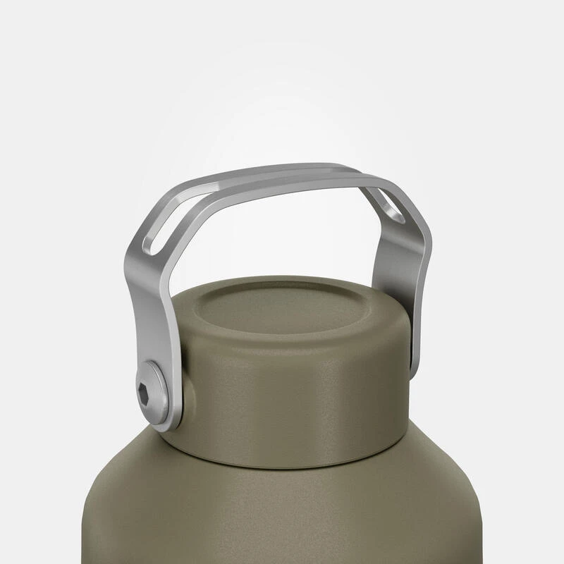Quechua Stainless Steel Hiking Flask With Screw Cap MH100 1.5 L Khaki 6 Quechua Stainless Steel Hiking Flask With Screw Cap MH100 1.5 L Khaki - Image 4