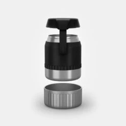 Quechua Stainless Steel Isothermal Food Box For Hiking MH500 0.8 L With Bowl Black -Quechua stainless steel isothermal food box for hiking mh500 08 l with bowl black 1