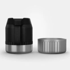 Quechua Stainless Steel Isothermal Food Box For Hiking MH500 0.8 L With Bowl Black -Quechua stainless steel isothermal food box for hiking mh500 08 l with bowl black 2