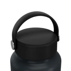 Quechua Thermal MH100 Bottle (stainless Steel, Double Vacuum Wall) 1.2L Wide Neck, Black -Quechua thermal mh100 bottle stainless steel double vacuum wall 12l wide neck black 3