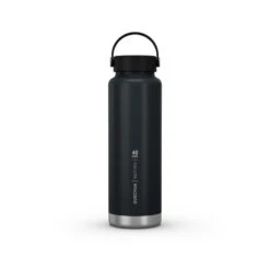 Quechua Thermal MH100 Bottle (stainless Steel, Double Vacuum Wall) 1.2L Wide Neck, Black -Quechua thermal mh100 bottle stainless steel double vacuum wall 12l wide neck black 9