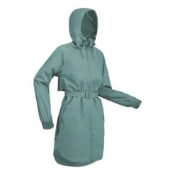 Quechua Women's Hiking Waterproof Longline Jacket Raincut Long Series