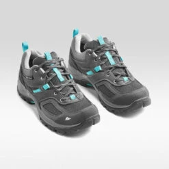 Quechua Women’s Waterproof Mountain Walking Shoes - MH100 -Quechua womens waterproof mountain walking shoes mh100 greyblue 3